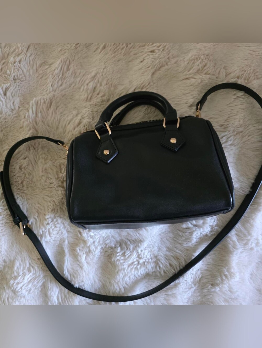 Urban Outfitters Black Satchel with Gold Hardware